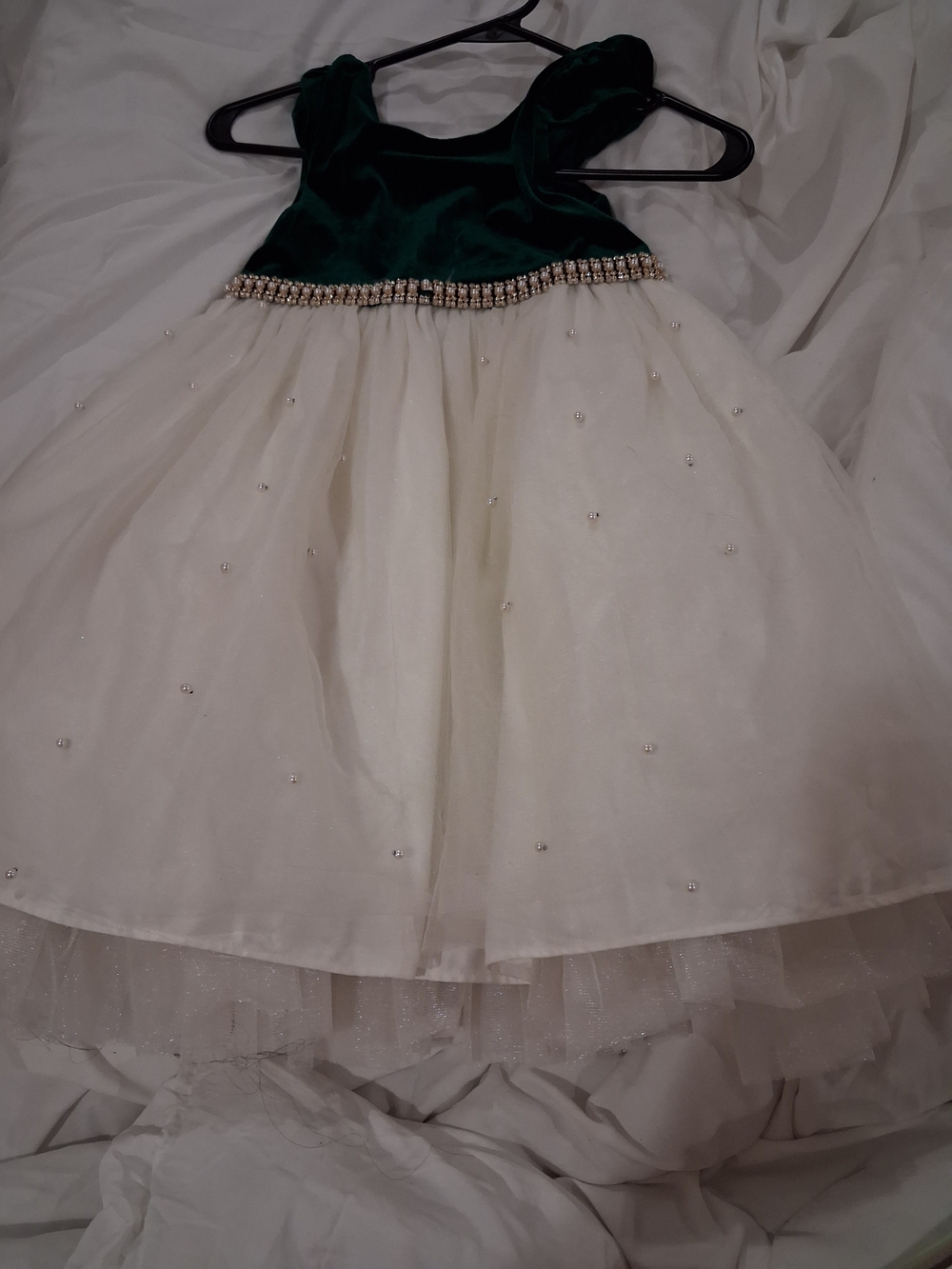 American Princess Emerald Green and White Tulle Skirted Dress